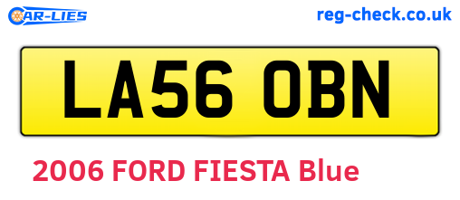 LA56OBN are the vehicle registration plates.