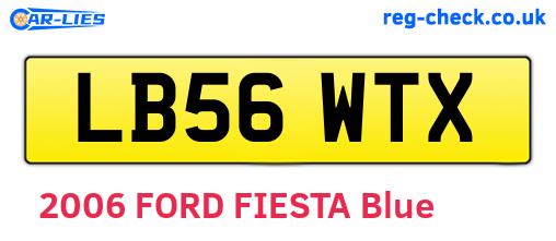 LB56WTX are the vehicle registration plates.