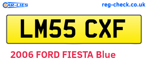 LM55CXF are the vehicle registration plates.