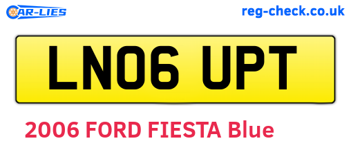 LN06UPT are the vehicle registration plates.