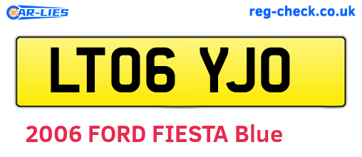 LT06YJO are the vehicle registration plates.