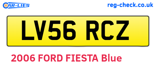 LV56RCZ are the vehicle registration plates.