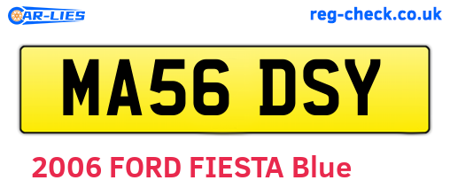 MA56DSY are the vehicle registration plates.