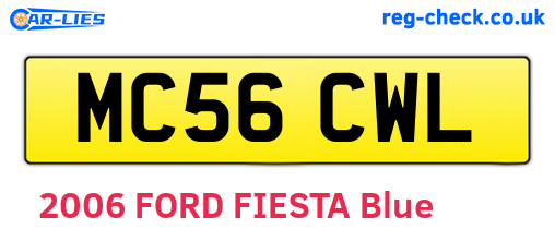 MC56CWL are the vehicle registration plates.