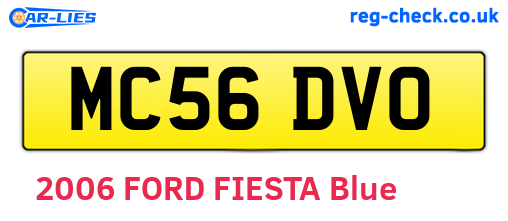 MC56DVO are the vehicle registration plates.