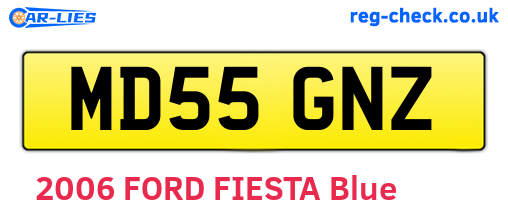 MD55GNZ are the vehicle registration plates.