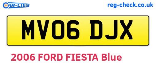 MV06DJX are the vehicle registration plates.
