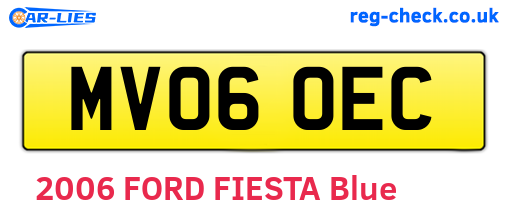 MV06OEC are the vehicle registration plates.