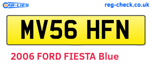 MV56HFN are the vehicle registration plates.
