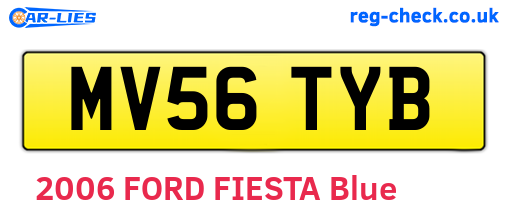MV56TYB are the vehicle registration plates.