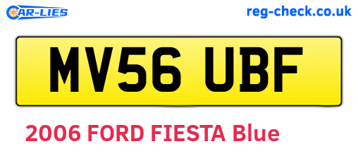 MV56UBF are the vehicle registration plates.