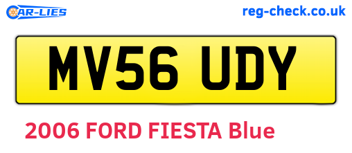MV56UDY are the vehicle registration plates.