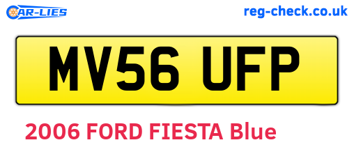 MV56UFP are the vehicle registration plates.