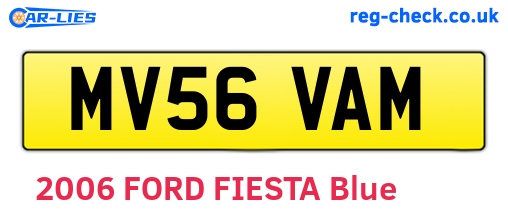 MV56VAM are the vehicle registration plates.