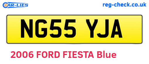 NG55YJA are the vehicle registration plates.