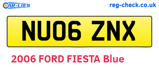 NU06ZNX are the vehicle registration plates.