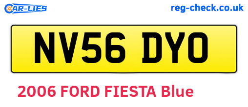 NV56DYO are the vehicle registration plates.