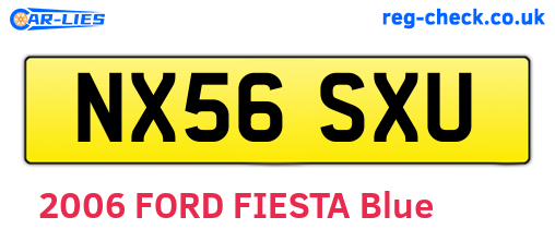 NX56SXU are the vehicle registration plates.