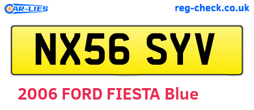NX56SYV are the vehicle registration plates.