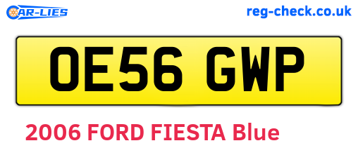 OE56GWP are the vehicle registration plates.