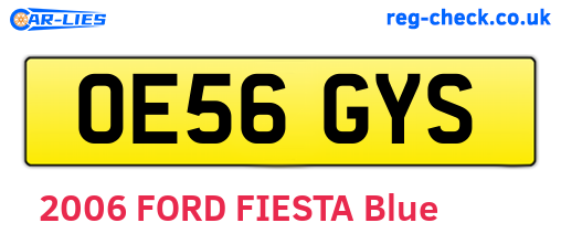 OE56GYS are the vehicle registration plates.