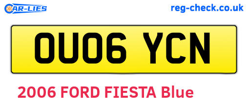 OU06YCN are the vehicle registration plates.
