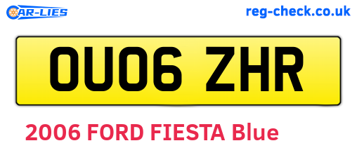 OU06ZHR are the vehicle registration plates.