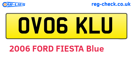 OV06KLU are the vehicle registration plates.