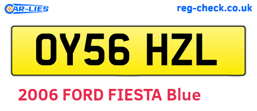 OY56HZL are the vehicle registration plates.
