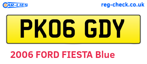 PK06GDY are the vehicle registration plates.