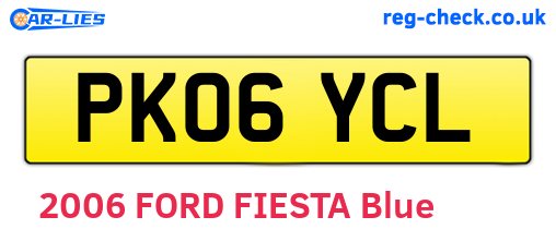 PK06YCL are the vehicle registration plates.