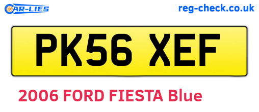 PK56XEF are the vehicle registration plates.