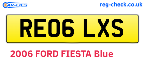 RE06LXS are the vehicle registration plates.