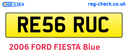 RE56RUC are the vehicle registration plates.