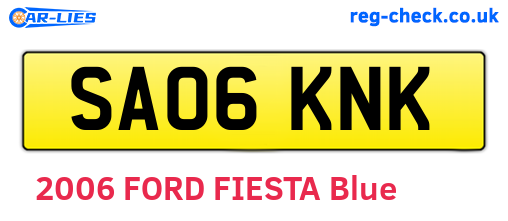 SA06KNK are the vehicle registration plates.