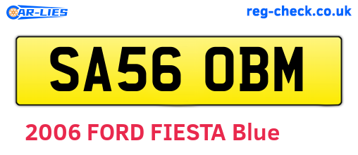 SA56OBM are the vehicle registration plates.