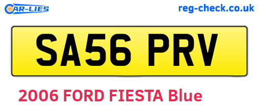 SA56PRV are the vehicle registration plates.