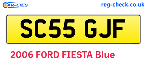 SC55GJF are the vehicle registration plates.