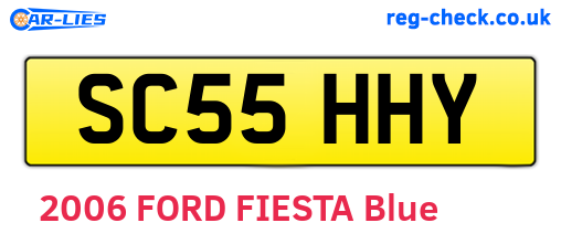 SC55HHY are the vehicle registration plates.