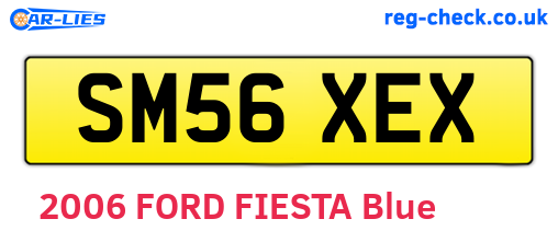SM56XEX are the vehicle registration plates.