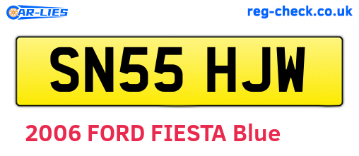 SN55HJW are the vehicle registration plates.