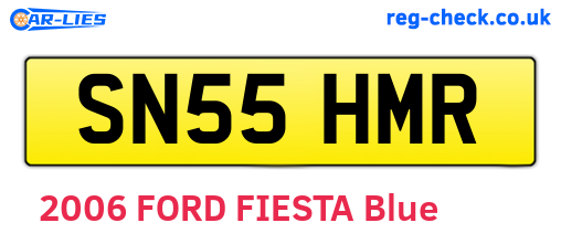 SN55HMR are the vehicle registration plates.