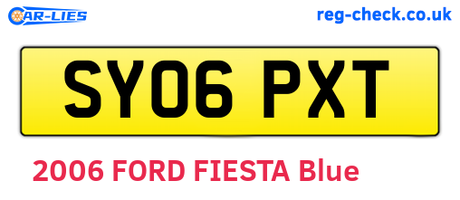 SY06PXT are the vehicle registration plates.