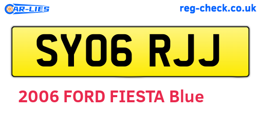 SY06RJJ are the vehicle registration plates.