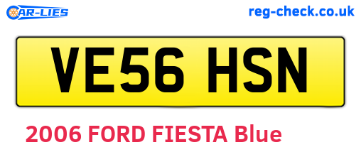 VE56HSN are the vehicle registration plates.