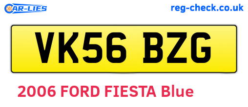 VK56BZG are the vehicle registration plates.