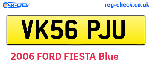 VK56PJU are the vehicle registration plates.