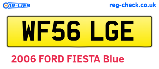 WF56LGE are the vehicle registration plates.