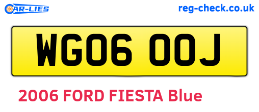 WG06OOJ are the vehicle registration plates.