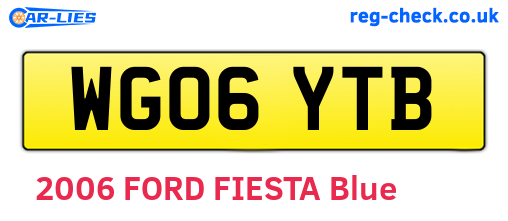 WG06YTB are the vehicle registration plates.